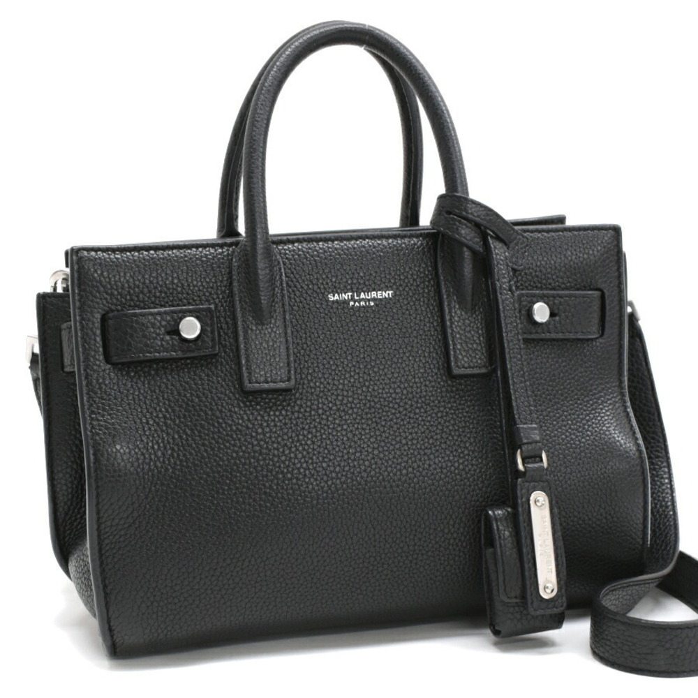 Saint Laurent Paris Sac de Jour Handbag Leather Black